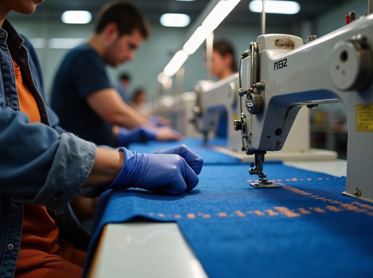 Etapa textil de ensamble y detalle